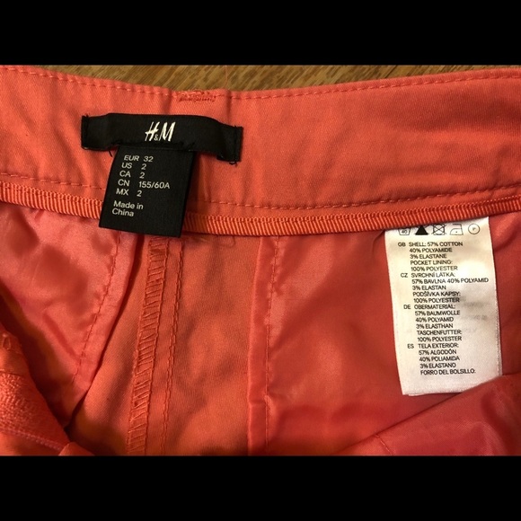 H&M preppy side slit coral trousers. Size 2 - Picture 6 of 7